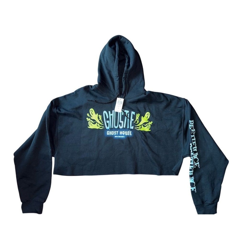 Lydia Deets Beetlejuice Ghost House goth Women's‎ Crop Hoodie Black XL Halloween